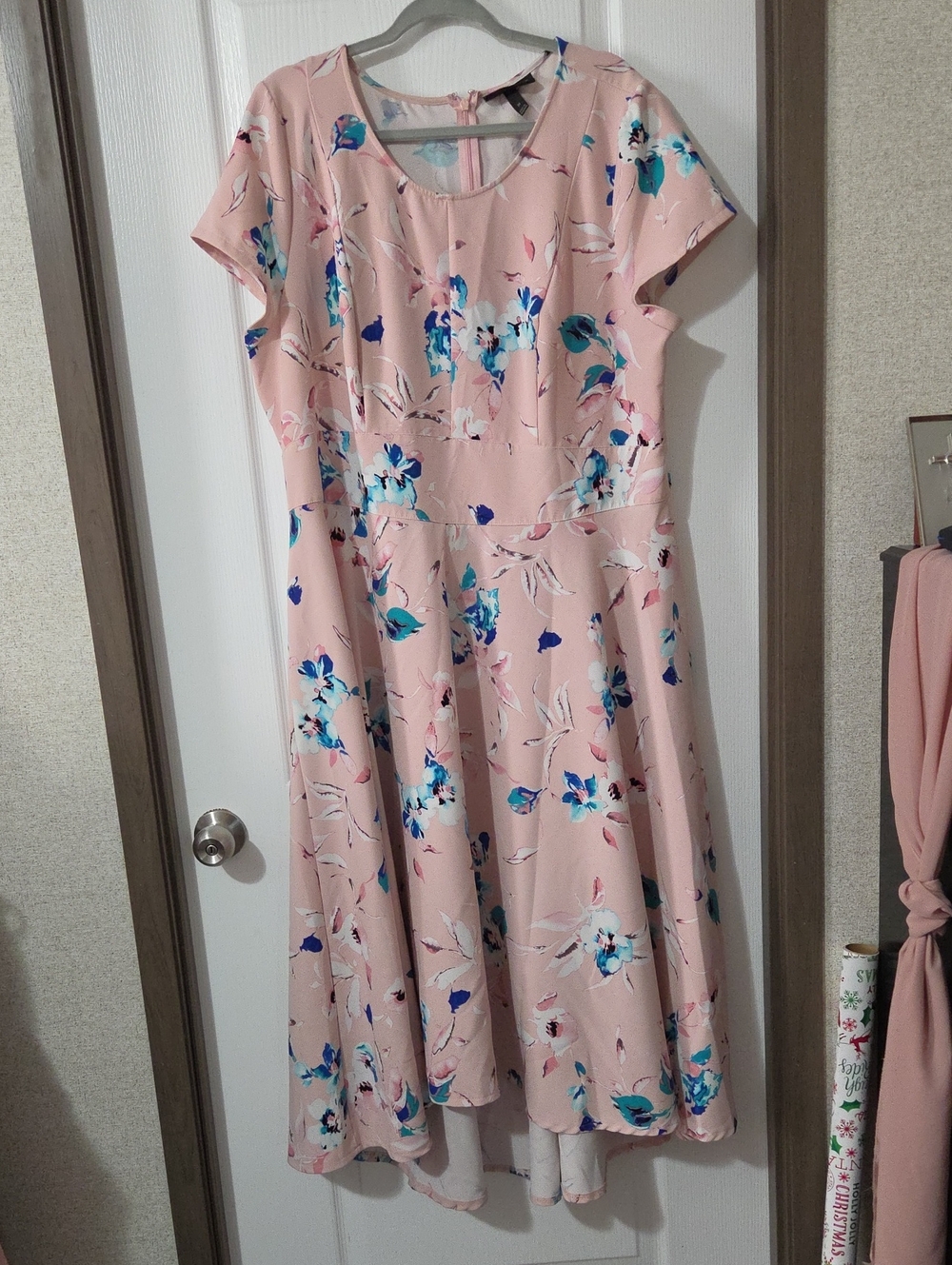Lane Bryant Blush Pink Floral Fit & Flare Dress